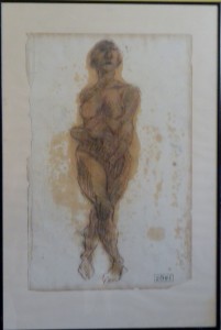 Zohre Mirabasi, Bailarina veterana, carboncillo papel, enmarcado, dibujo 44x28 cms. y marco 57x38 cms (6)