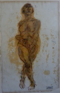 Zohre Mirabasi, Bailarina veterana, carboncillo papel, enmarcado, dibujo 44x28 cms. y marco 57x38 cms (9)