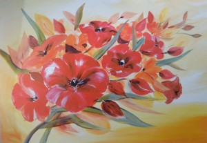 Decoración, cartel, bodegon con flores II, cartel, 70x100 cms. (2)