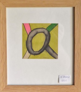 Pagola Javier, Círculo atrapado, técnica mixta papel, dibujo 10x10 cms. y marc0o 26x23 cms (6)