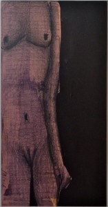 Pagola Javier , Joven desnuda fondo negro, dibujo técnica mixta papel, enmarcado, dibujo 19x10 cms. y marco 36x23 cms (4)