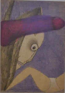 Pagola Javier, la mirada, técnica mixta cartulina, enmarcado, pintura 17c50x12,50 y marco 32x27 cms. 300 (3)