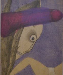 Javier Pagola - "Mirada penetrante" técnica mixta cartulina, enmarcado