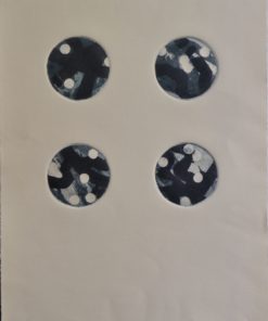 Firma ilegible - "Composición con cuatro círculos" grabado