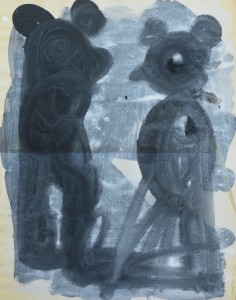 pagola javier 1992 acrílico papel 82x64 dos personajes arratonados (26)