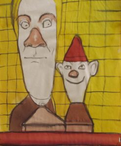 Javier Pagola - "Personaje y marioneta" acrílico papel 2000, enmarcado
