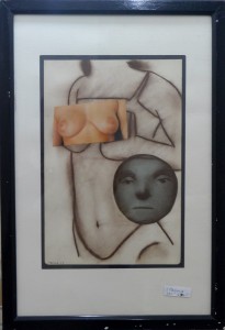 pagola javier 2004 técnica mixta y collage papel 28,5x19 mujer desnuda con foto senos (3)