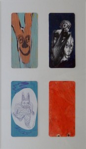 pagola javier 2011 acrílico cartulina composición # 17 cuatro dibujos 14,5x7 (7)