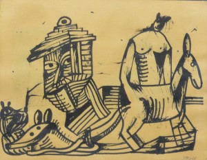 pagola javier acrilico papel 21x27 personajes con burro (10)