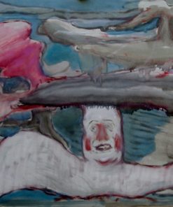 Javier Pagola - "En las nubes" pintura acrílico papel, enmarcado