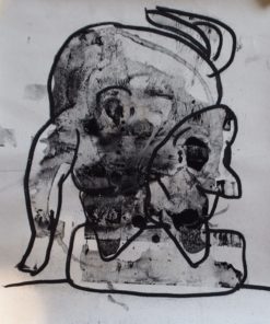 Javier Pagola - "Personaje agazapado" oleo lienzo, enmarcado