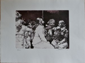 Alcorlo Manuel, Viaje en el sueño, grabado, edición 200 ejemplares, numerado, datado y firmado a lápiz, huella 24x33,50 cms. y papel 39x53 cms (3)