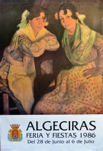 Algeciras, Gitanas, Feria y fiestas 1986, cartel promoción turística, 98x68 cms (1)