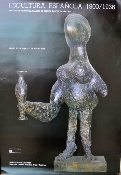 Pablo Picasso - "Dama Oferente" cartel original exposición escultura española en 1985