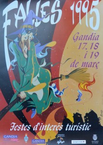 Falles 1995, cartel promoción turística Gandía, 69x50 cms (1)