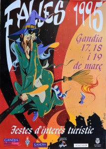Gandía, Falles 1995, cartel promoción turística, 69x50 cms (1)