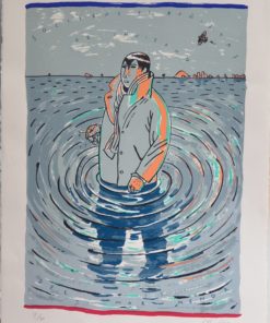Javier de Juan - "Sociedad de bañistas de invierno del Mar Menor" serigrafía