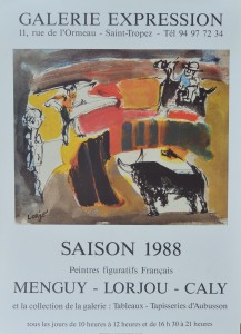 Larjou Bernard, cartel original Galerie Expression en 1988, 65x48 cms. 26 cms (2)