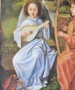 Las Edades del Hombre - "El angel músico" cartel original, detalle del tríptico La Virgen con el Niño