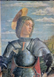 Mantegna Andrea, San Giorgio, fragmento, cartel de la Galería dell´ Accademia Venecia, 69x49 cms (1)