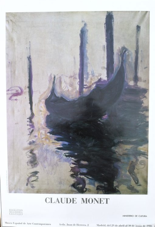 Claude Monet - "Gondole a Venise" Cartel original exposición en el Museo de Arte Contemporaneo Madrid en 1986