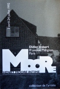 Moore Henry, Henry Moore intime, cartel original exposición en la galería Didier Imbert Paris en 1992, 100x68 cms (1)