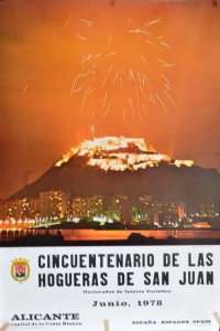 Alicante, cincuentenario hogueras de San Juan, cartel promoción turística, 64x43 cms (1)