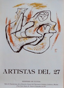 Artistas del 27, Ministerio de Cultura, cartel original exposición en 1977, 70x50 cms.  (2)