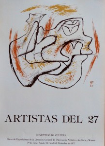 Artistas del 27, Ministerio de Cultura, cartel original exposición en 1977, 70x50 cms. (2)