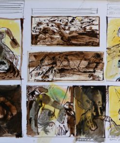Bonifacio 1972 - "Viñetas" pintura técnica mixta y collage cartulina, enmarcado