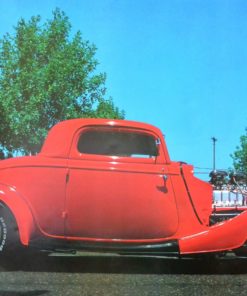Coche rojo - "Hot Rod car" cartel
