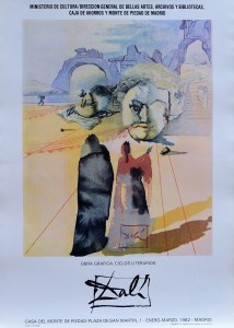 Dalí Salvador, Obra gráfica ciclos literarios, cartel original exposición en 1982, 70x50 cms (6)