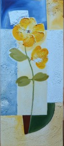 Decoración, Flor amarilla, LA 154, cartel 70x30 cms.  (3)