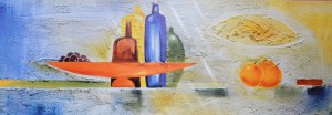 Decoración, bodegón con naranjas, cartel, 35x100 cms (3)