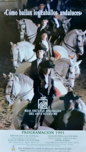 Escuela de arte ecuestre, como bailan los caballos andaluces, cartel promoción, 70x40 cms.