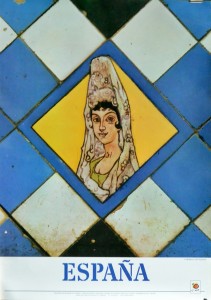 España, cerámica sevillana, cartel promoción turística, 69x49 cms (2)