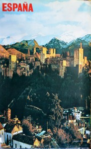 España, la Alhambra de Granada, cartel promoción turística, 100x62 cms (2)