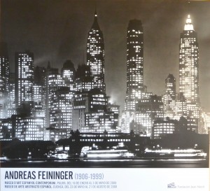 Feininger Andreas, Down Town Manhattan de noche, cartel exposición en Fundación Juan March, 68x73 cms (5)