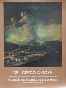 Goya Francisco de, El Coloso, Del Greco a Goya, cartel original exposición en Ciudad de México en 1978, 65x48 cms. (4)