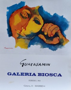 Guayasamin Oswaldo, Galeria Biosca, cartel original exposición en 1983, 61x49 cms (4)