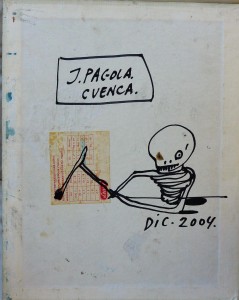 Pagola Javier 2004, oleo lienzo, personaje triste fondo rosa, enmarcado, pintura 41x33 cms. y marco 50x42 cms (7)