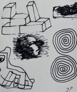 Pagola Javier - "Concéntricos" dibujo tinta papel, enmarcado