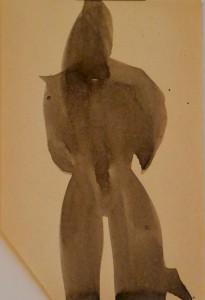 Pagola Javier, sombra espectral, dibujo tinta aguada papel enmarcado, papel 12x8 cms. y marco 18x13 cms 40 (1)