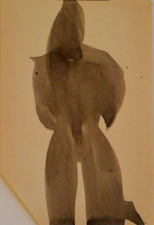 Javier Pagola - "Sombra espectral" dibujo tinta aguada papel, enmarcado