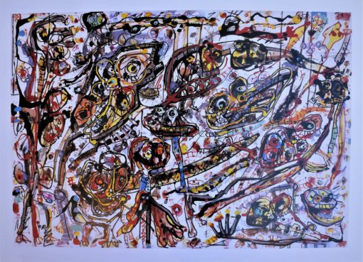 Antonio Saura - "Cocktail Party 1960" cartel editado por el Museo de arte abstracto de Cuenca