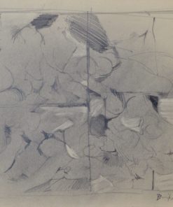 Bonifacio 1969 - "Composición" dibujo original lapiz papel, enmarcado