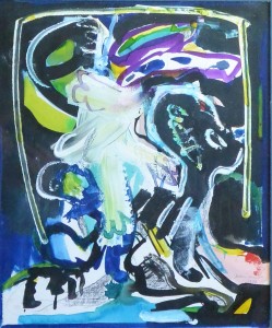 bonifacio 1973, composición sin título, pintura cartulina, enmarcado, pintura  41x34 cms. y marco 60x52 cms. 2700 (12)