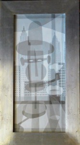 Bellver Fernando, Autorretrato en New York, oleo tabla dm, enmarcado, pintura 58x27 cms. y marco 71x39 cms (7)