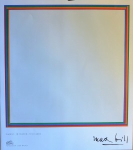 Bill Max, Cuadrado formado por cuatro colores, cartel exposición en Fundación Juan March, 77x68 cms (2)