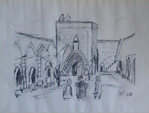 Decker Joachim, Zoco, dibujo carboncillo papel, enmarcado, dibujo 29,50x39 y marco 45x55 cms. 330 (1)